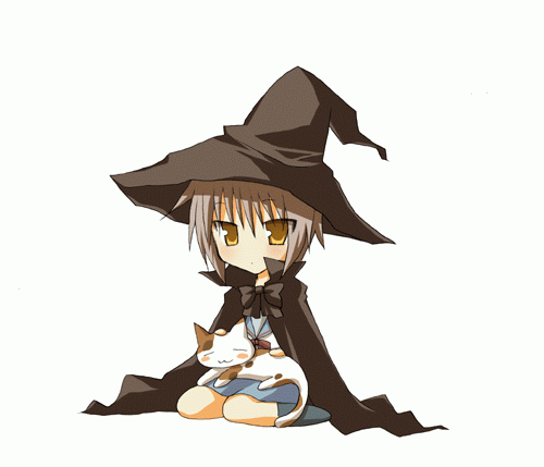 pokopi, nagato yuki, shamisen (suzumiya haruhi), suzumiya haruhi no yuuutsu, animated, animated gif, lowres, 00s, calico (pattern), calico cat, solo