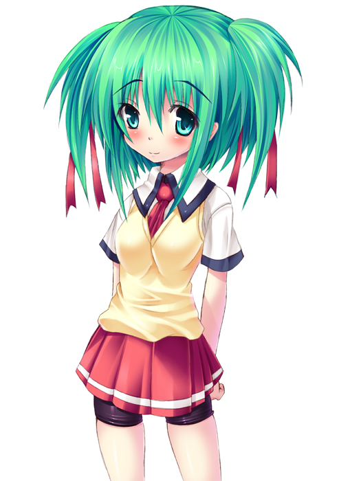 ichijou hitoshi, original, bike shorts, school uniform, serafuku, solo, spandex, sweater, sweater vest, vest