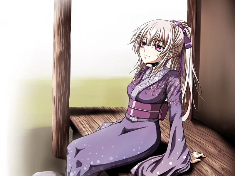 tousen, suigintou, rozen maiden, 00s, 1girl, female focus, japanese clothes, kimono, porch, solo, veranda