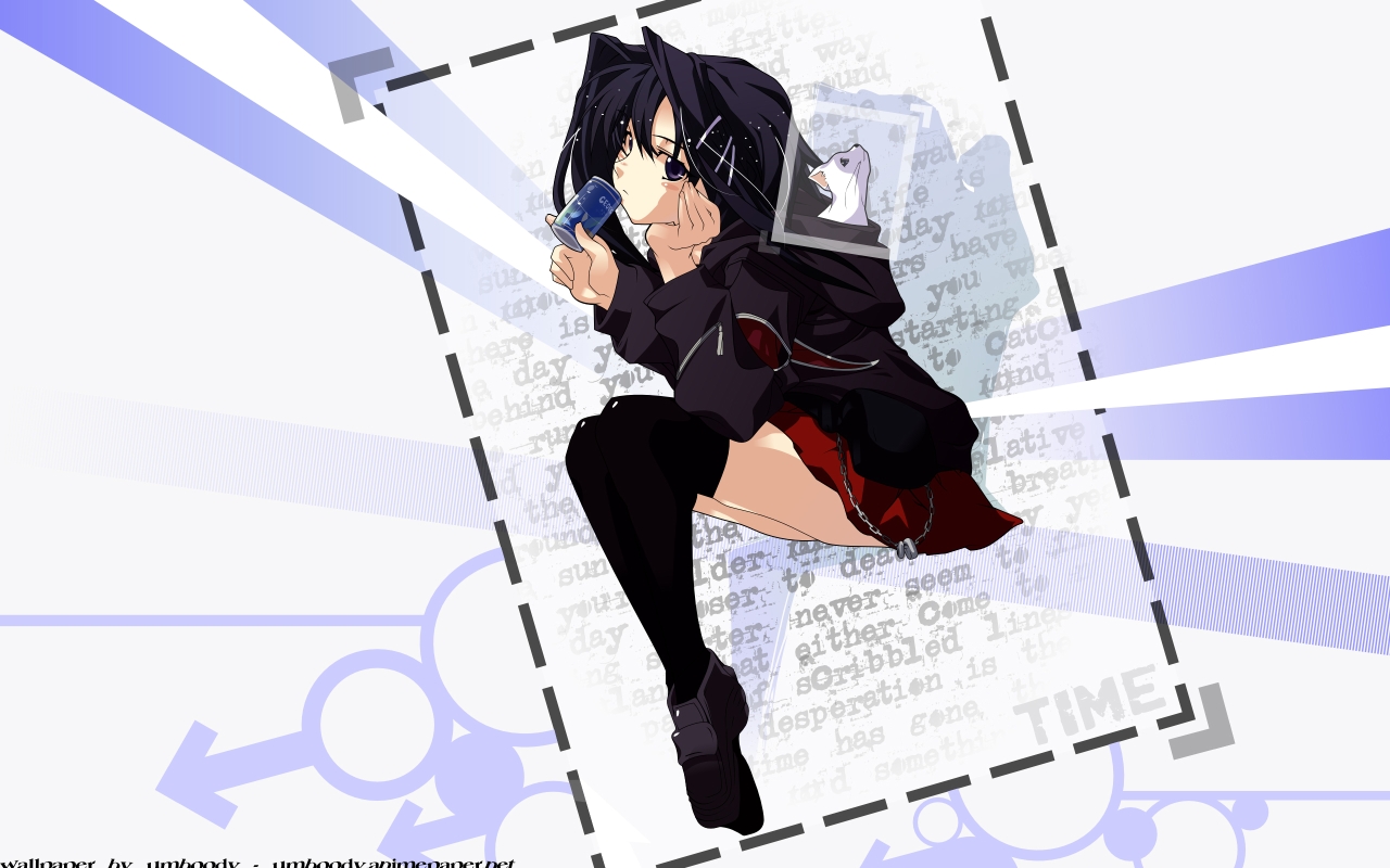 suzuhira hiro, tsubaki risa, monochrome (game), tagme, 1girl, female focus, solo, thighhighs, zettai ryouiki