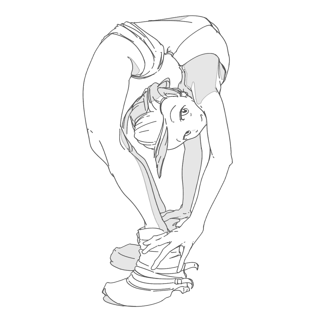 original, 1girl, flexible, greyscale, looking at viewer, male focus, monochrome, solo, subculture