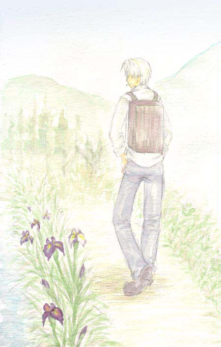 ginko (mushishi), mushishi, tagme, 1boy, hair over one eye, male focus, solo