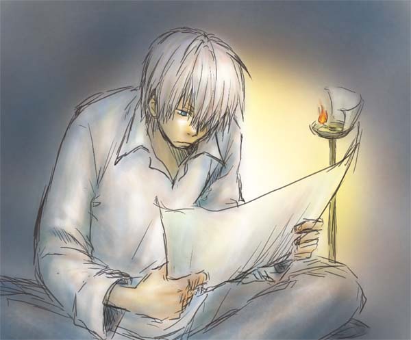 ginko (mushishi), mushishi, tagme, 1boy, hair over one eye, male focus, solo