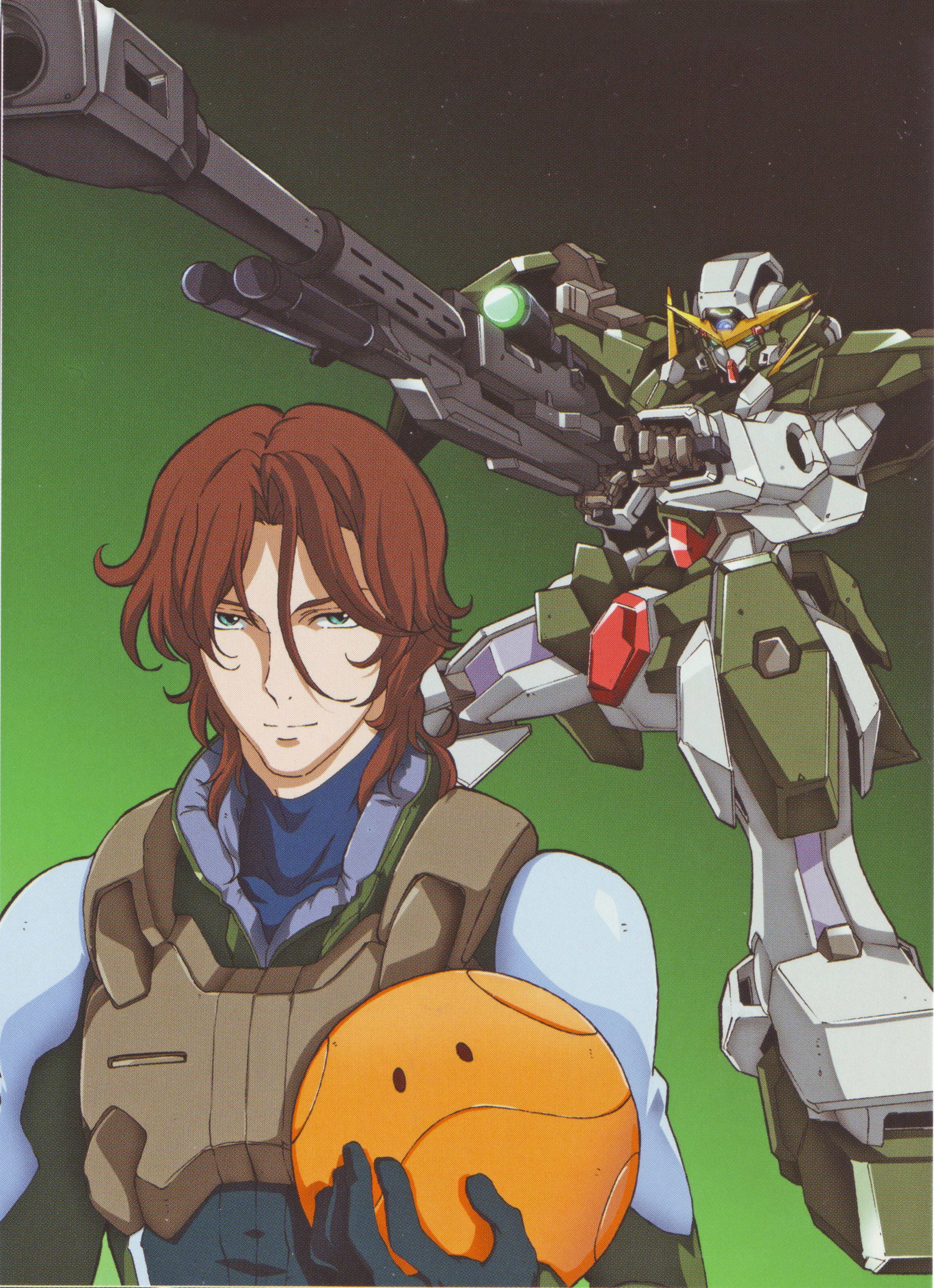 dynames, gundam dynames, haro, lockon stratos, gundam, gundam 00, absurdres, highres, official art, scan, 00s, male focus, mecha, robot, solo