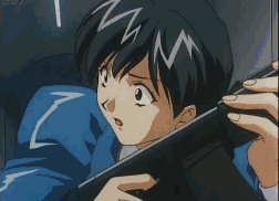 blue delmo, blue delmo b, blue delmo c, blue delmo s, blue delmo t, delmo, sumeragi aika, agent aika, aika (series), animated, animated gif, anime screenshot, lowres, 1990s (style), 5girls, arched back, ascot, ass, attack, battle, black ascot, black hair, blouse, brown hair, collared shirt, indoors, latex, long hair, miniskirt, multiple girls, panties, pantyshot, pencil skirt, raised eyebrows, red hair, retro artstyle, shirt, short hair, skin tight, skirt, surprised, teeth, unconscious, underwear, upper teeth only, white shirt, yellow ascot