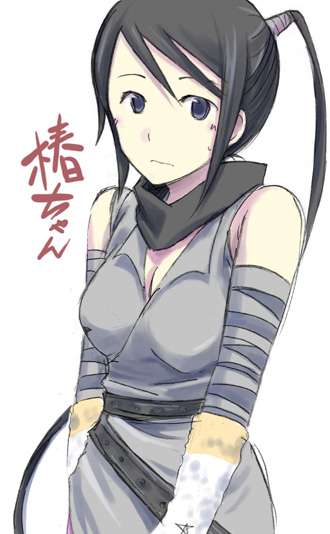 yae (pixiv143441), nakatsukasa tsubaki, soul eater, 00s, black hair, long hair, ninja, ponytail, solo