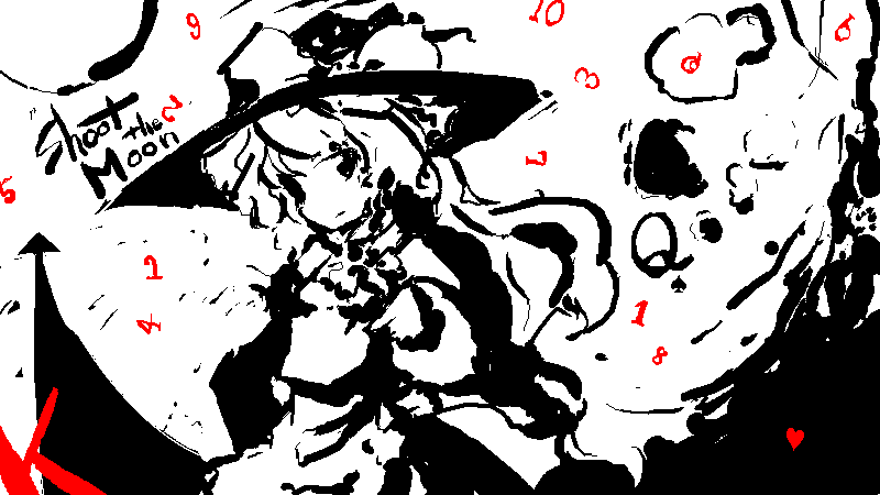 neki-t, kirisame marisa, touhou, 1girl, bow, female focus, hat, hat bow, monochrome, solo, spot color, witch, witch hat