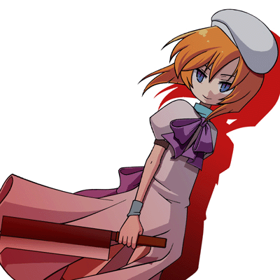 mzh, ryuuguu rena, higurashi no naku koro ni, lowres, 00s, 1girl, billhook, bow, female focus, hashitsuki nata, hatchet, nata (tool), solo