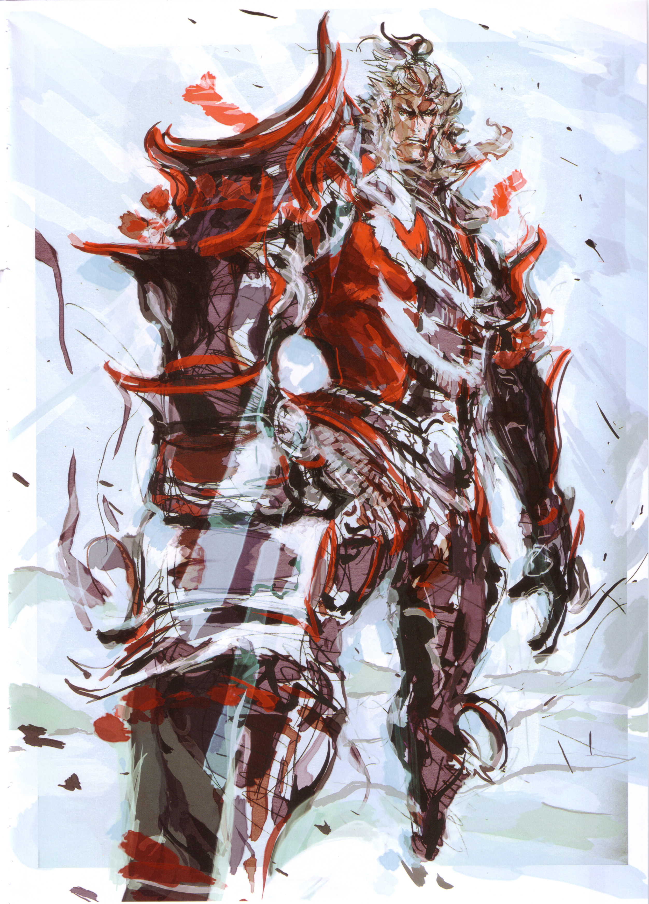 tsuchibayashi makoto, toyotomi hideyoshi (sengoku basara), sengoku basara, absurdres, highres, 00s, 1boy, armor, full armor, male focus, samurai, solo