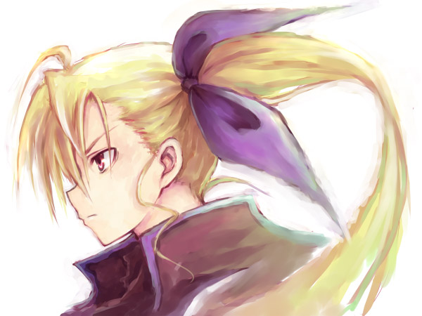 nekokun, vivio, lyrical nanoha, mahou shoujo lyrical nanoha, mahou shoujo lyrical nanoha strikers, 00s, 1girl, blonde hair, female focus, ponytail, portrait, red eyes, simple background, solo
