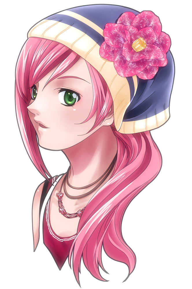 kutsuno, mylene jenius, macross, macross 7, bad id, 1990s (style), casual, green eyes, pink hair, retro artstyle, solo