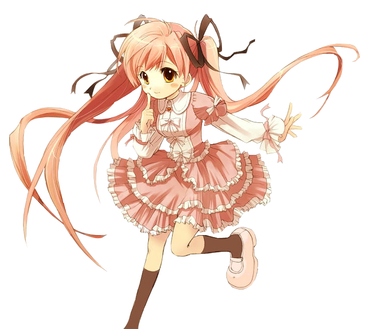 tagme, blush, dress, pink hair, ribbon, smile, solo, twintails