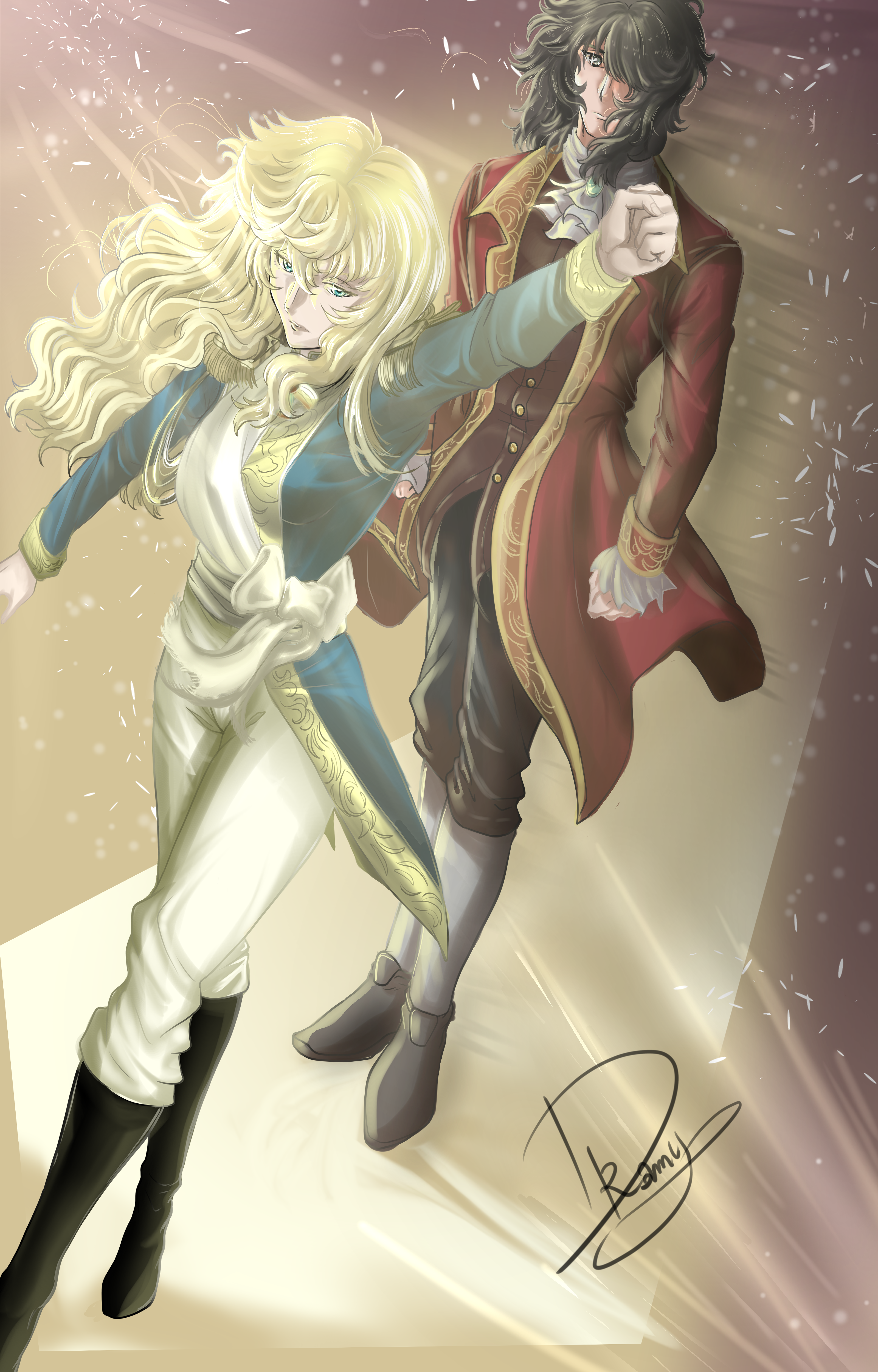 andre grandier, oscar francois de jarjayes, versailles no bara, absurdres, highres, self-upload, duke ramy