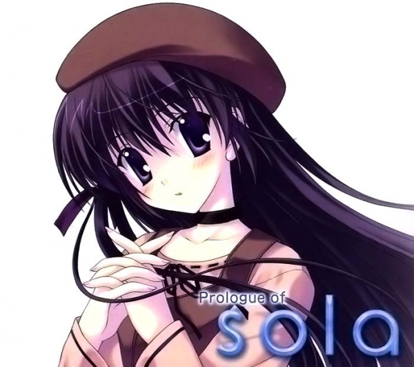 nanao naru, shihou matsuri, sola, 00s, 1girl, album cover, black eyes, black hair, blush, choker, cover, female focus, hair ribbon, hat, long hair, own hands clasped, own hands together, ribbon, solo