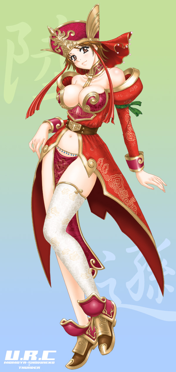 momoya show-neko, lu xun (shin sangoku musou), rikuson-chan, sangoku musou 1, shin sangoku musou, highres, 1girl, female focus, genderswap, genderswap (mtf), long legs, solo, standing