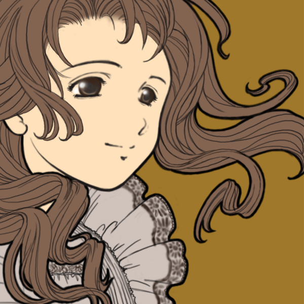 kusunoki masashige, tagme, 1girl, brown eyes, brown hair, female focus, frills, solo