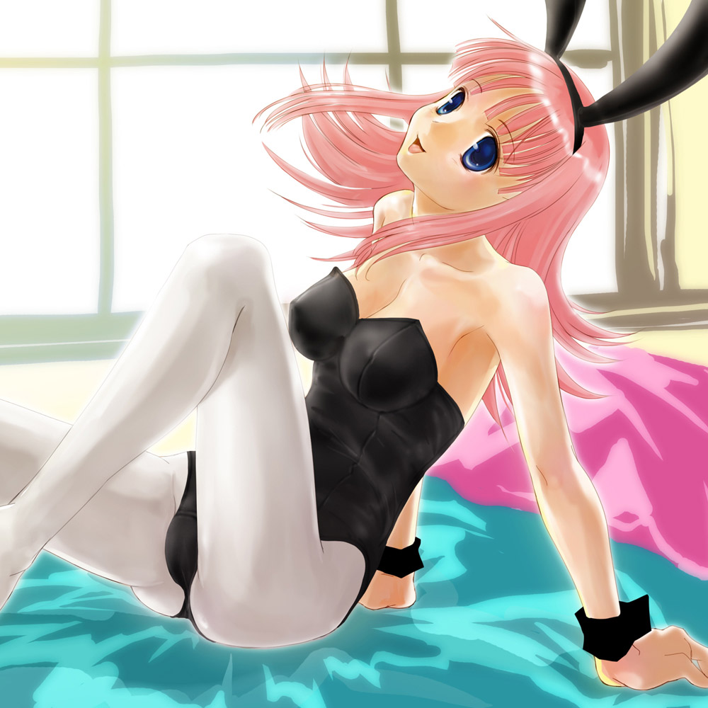 hinoki (studio spiral dust), kouno harumi (to heart), maaryan (to heart), milfa (to heart), original, to heart (series), to heart 2, 00s, animal ears, fake animal ears, leotard, pantyhose, playboy bunny, rabbit ears, solo