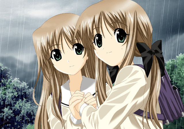 shirogane sara, shirogane soujo, shirogane souju, futakoi, futakoi alternative, 00s, 2girls, hair ribbon, multiple girls, ribbon, siblings, sisters, twins