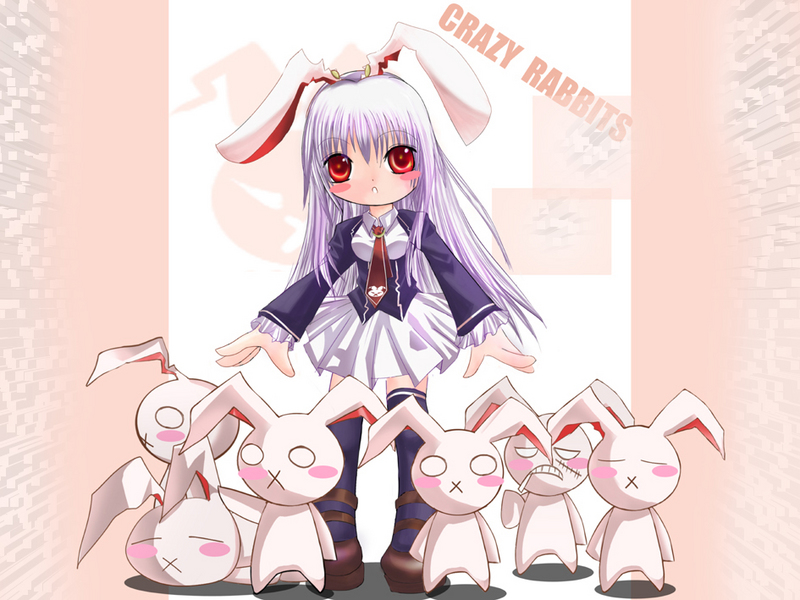 reisen udongein inaba, night wizard, touhou, 00s, 1girl, animal ears, female focus, rabbit, rabbit ears, solo, thighhighs, too many, too many rabbits