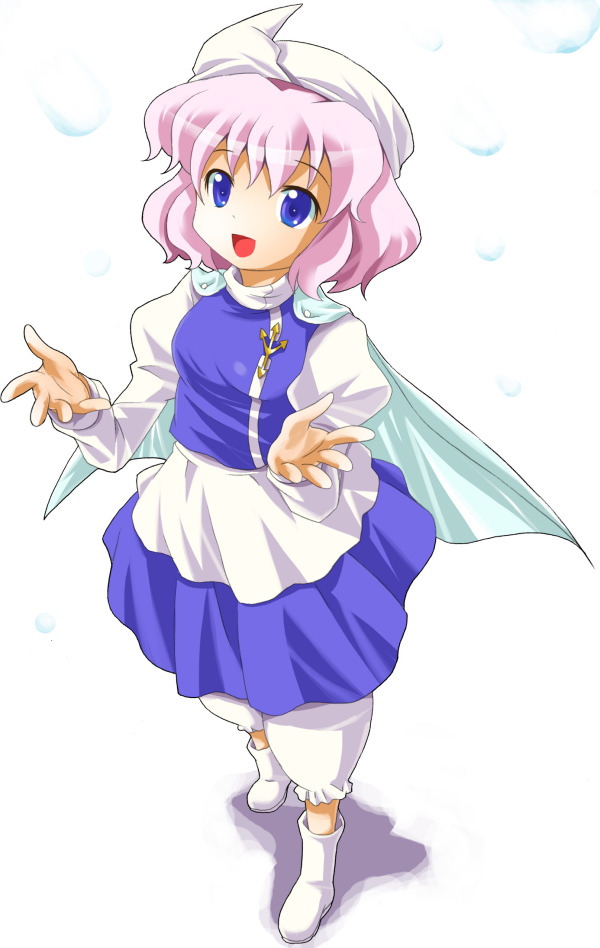 michii yuuki, letty whiterock, touhou, 1girl, blue eyes, female focus, hat, purple hair, snow, snowing, solo