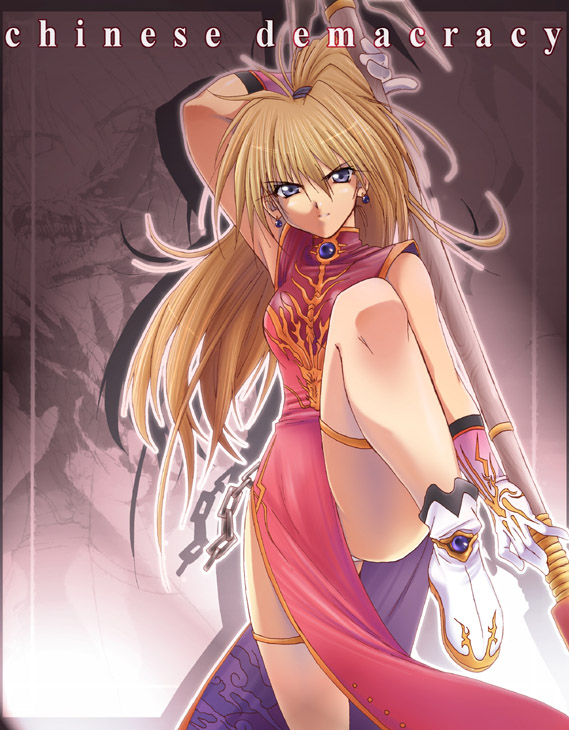 kaiga, 1girl, china dress, chinese clothes, dress, female focus, gloves, solo