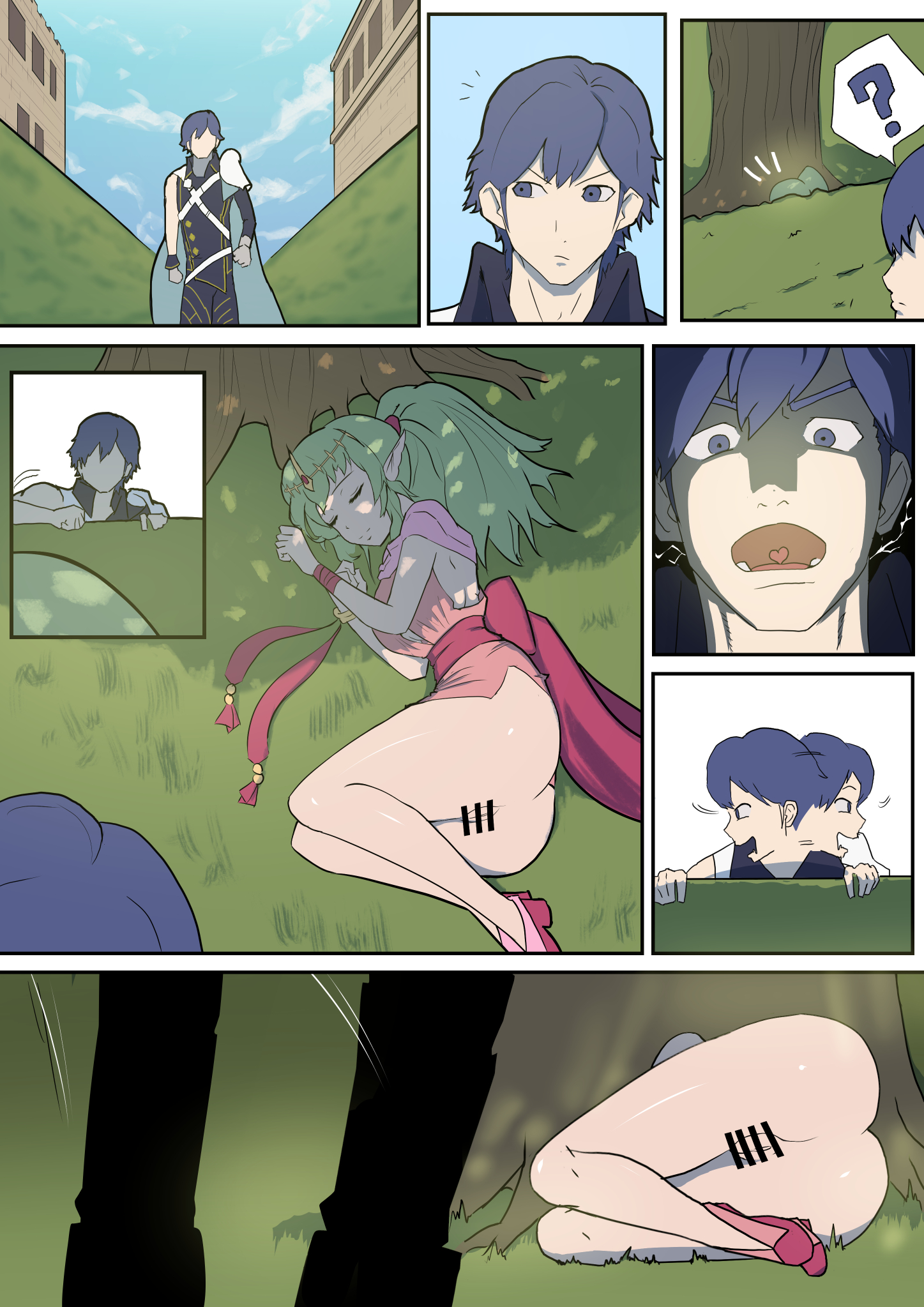 henzu-zu, chrom (fire emblem), male robin (fire emblem), tiki (adult) (fire emblem), tiki (fire emblem), fire emblem, fire emblem awakening, nintendo, tagme, netorare, sleep molestation, sleeping