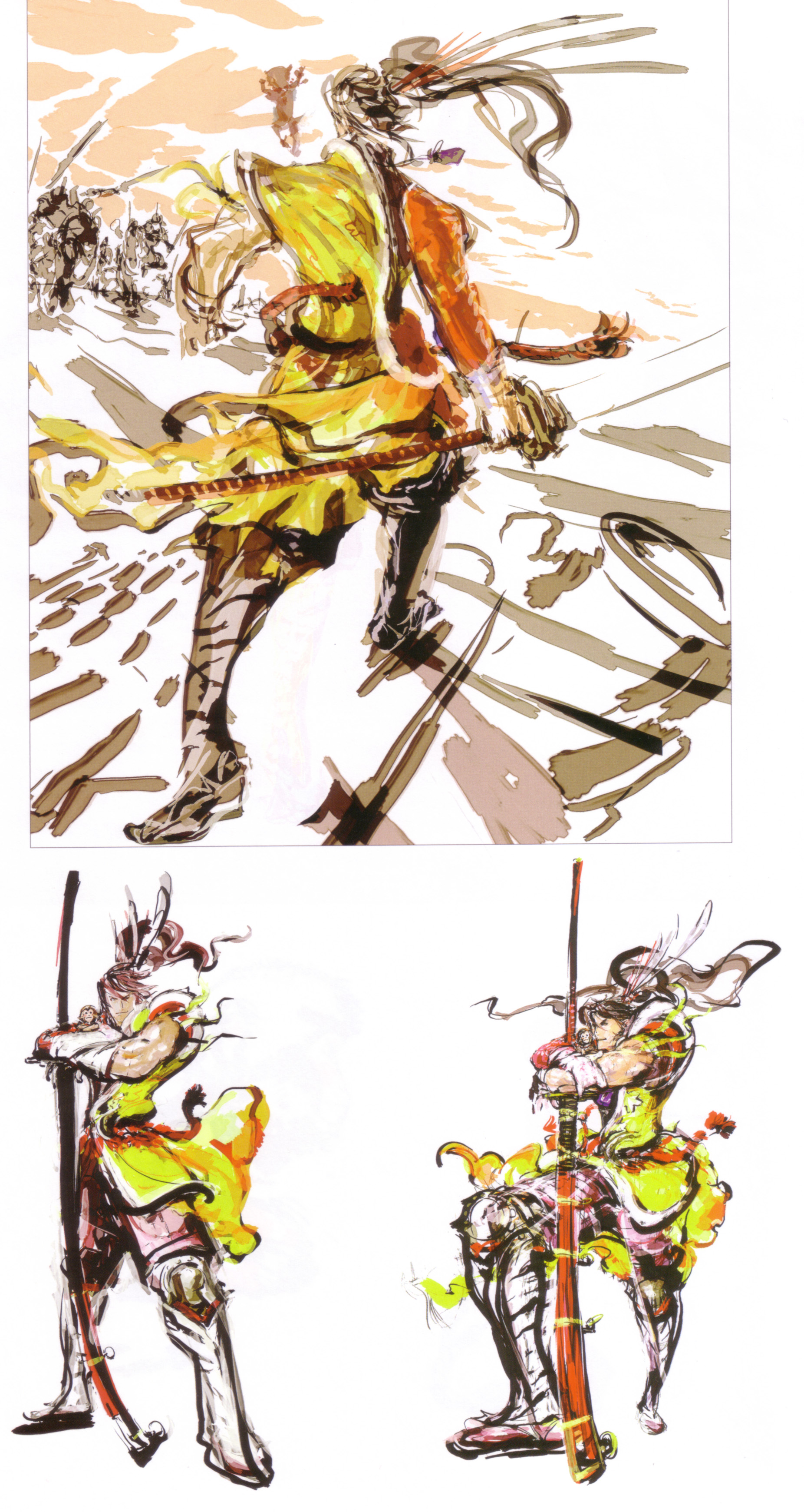 tsuchibayashi makoto, maeda keiji, maeda keiji (sengoku basara), yumekichi, sengoku basara, absurdres, highres, 00s, 1boy, armor, male focus, monkey, samurai, sword, weapon
