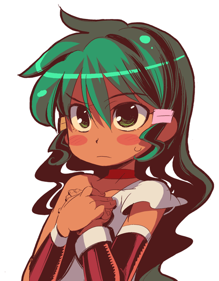 jasmine (deltora quest), deltora quest, 00s, blush, dress, green hair, long hair, solo