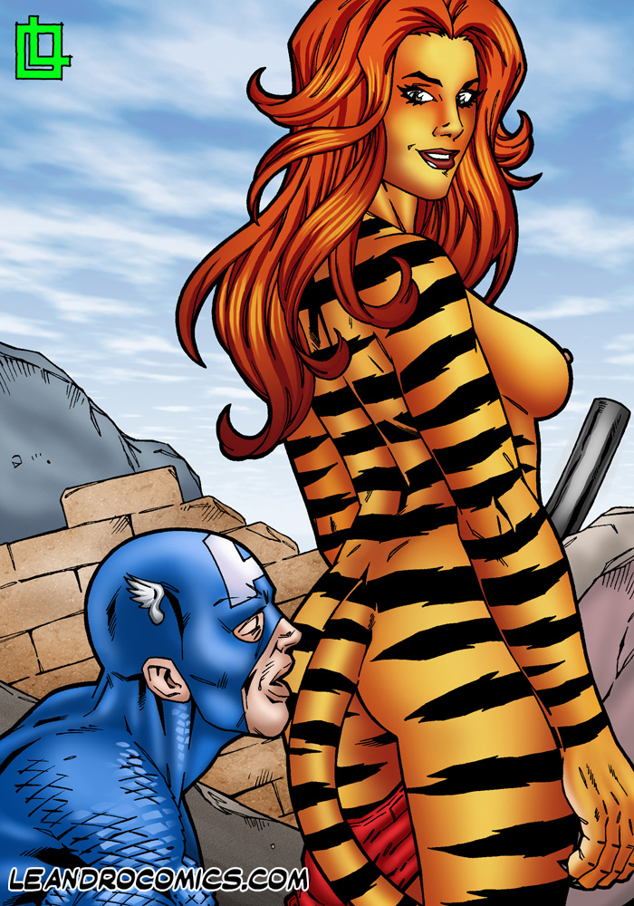 Rule34 – If it exists, there is porn of it / leandro comics, captain america, greer nelson, steve rogers, tigra / 43640