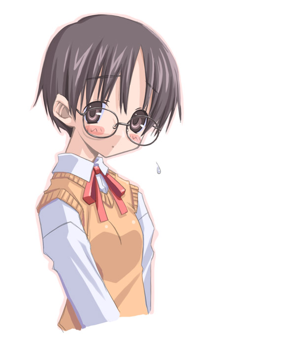 sakuya tsuitachi, original, 1girl, blush, cardigan, female focus, glasses, solo
