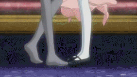 chico (boku no pico), pico (boku no pico), boku no pico, animated, animated gif, anime screenshot, lowres, 00s, 2boys, apron, bare shoulders, black thighhighs, blonde hair, bow, brown hair, choker, crossdressing, crossdressing (mtf), dress, french kiss, frills, green eyes, hairband, headdress, kiss, kissing forehead, kissing nose, maid, maid apron, male focus, male maid, mary janes, multiple boys, saliva, saliva trail, shoes, shota, thighhighs, trap, trap on trap, white thighhighs, yaoi, yellow eyes