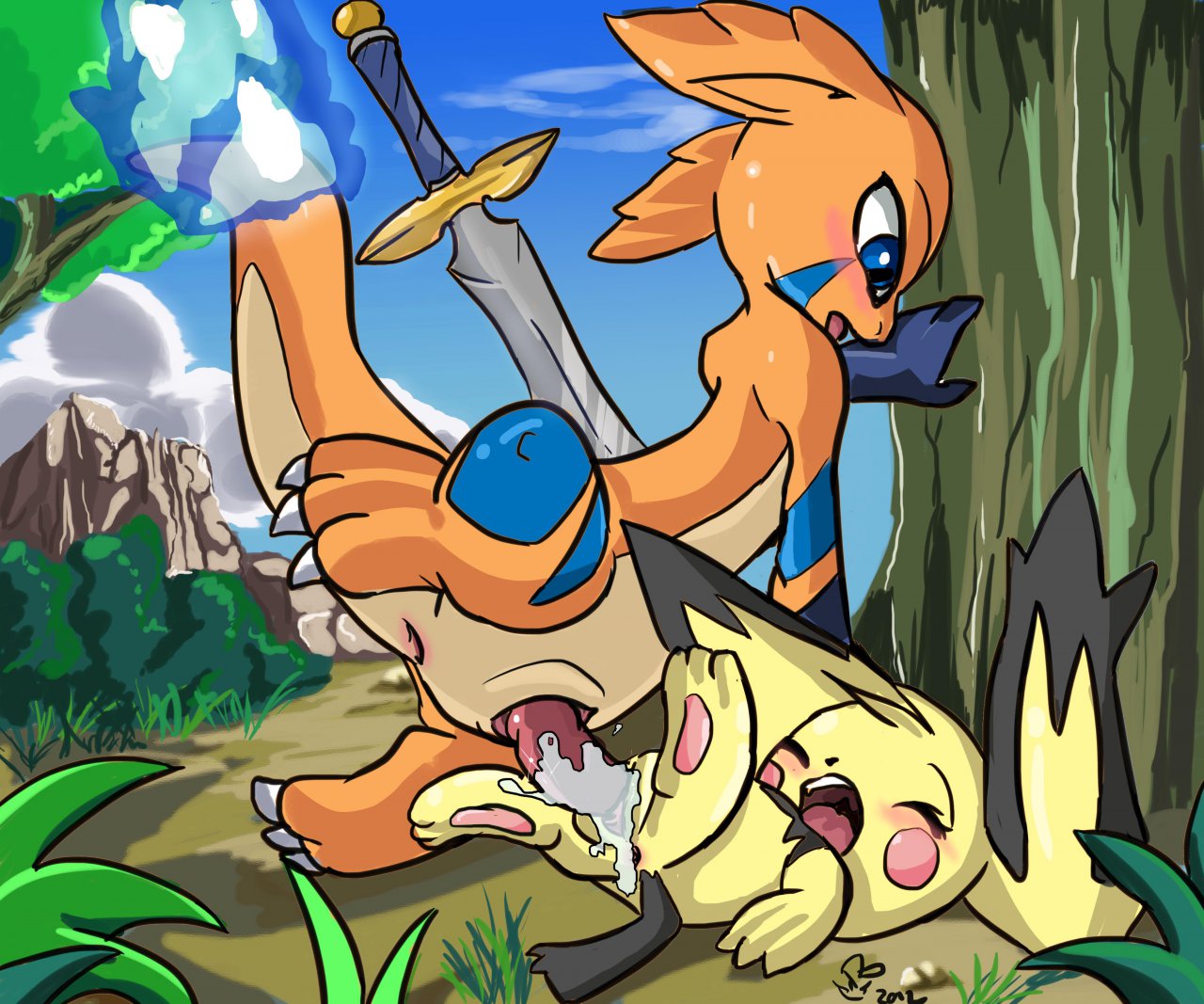 Rule34 – If it exists, there is porn of it / fury, white crest, charmander, pichu / 44006