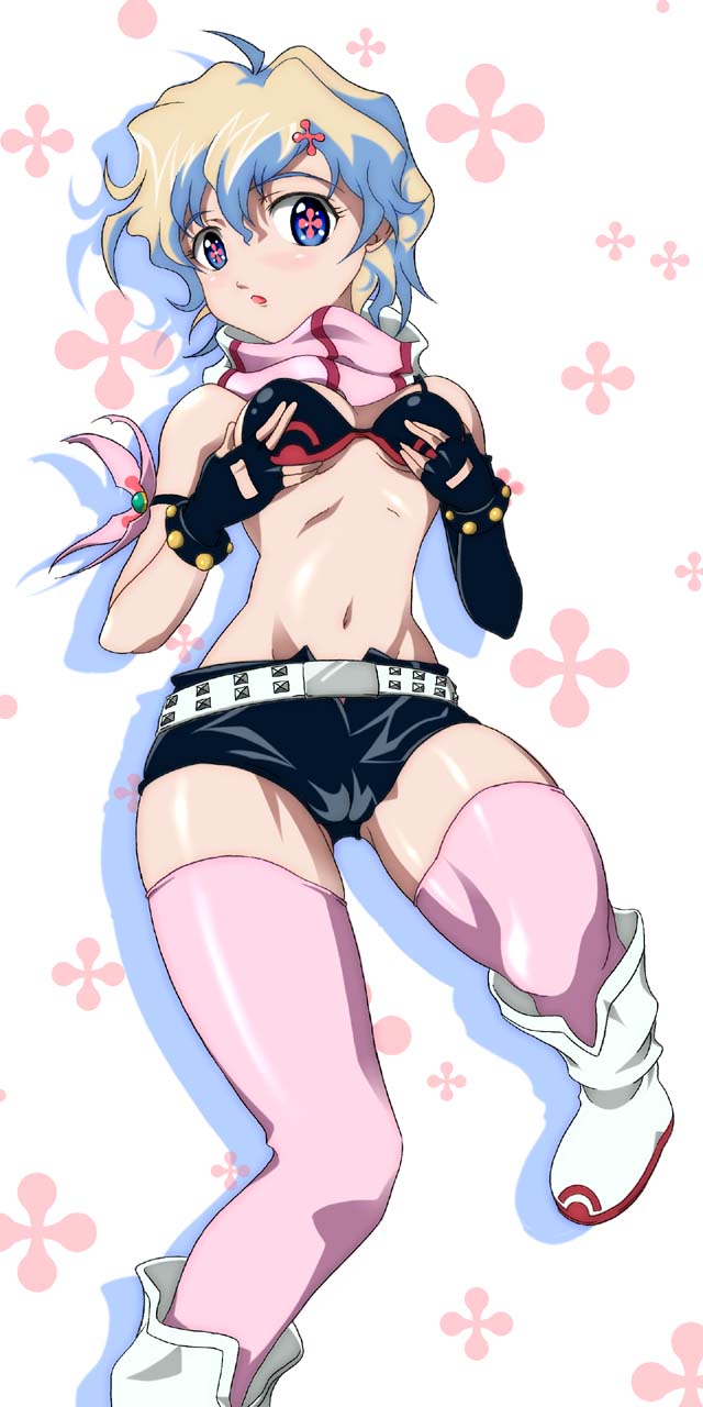 garandoh, nia teppelin, yoko littner, tengen toppa gurren lagann, highres, 1girl, boots, cosplay, female focus, solo, thighhighs, white boots, yoko littner (cosplay)