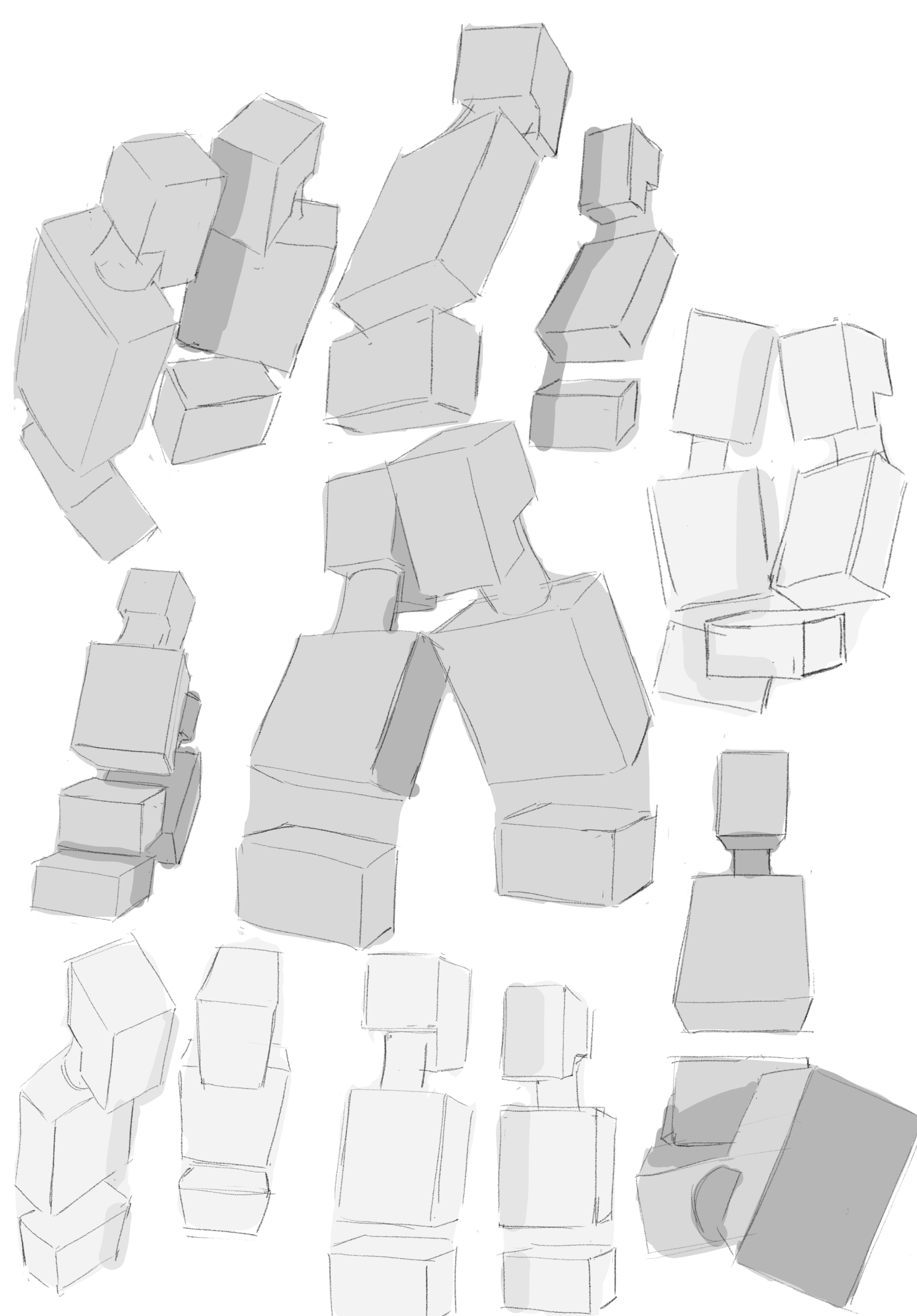monday getsuyo, original, absurdres, highres, greyscale, guide, how to, monochrome, no humans, standing