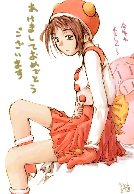 abe yoshitoshi, hananokouji kurara, atlus, gouketsuji ichizoku, translated, new year, pig, solo