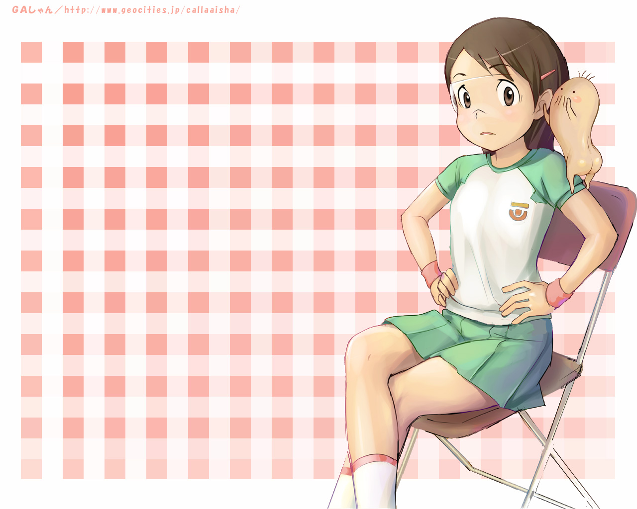 aisha callaaisha, hashimoto fumie, dennou coil, 00s, ass, glasses, raglan sleeves, solo
