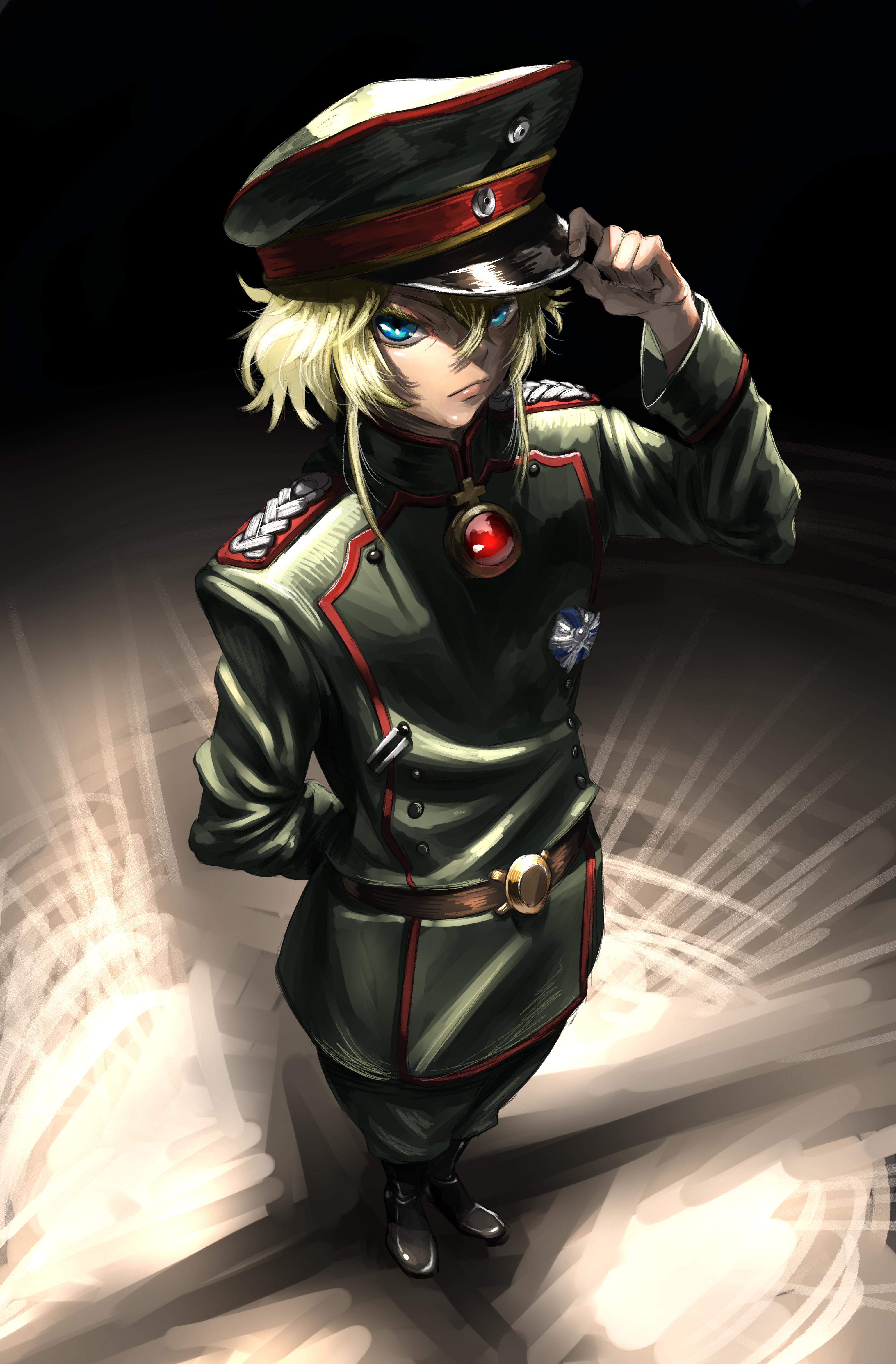 tanya degurechaff, youjo senki, artist request, tagme, hat, military uniform, peaked cap