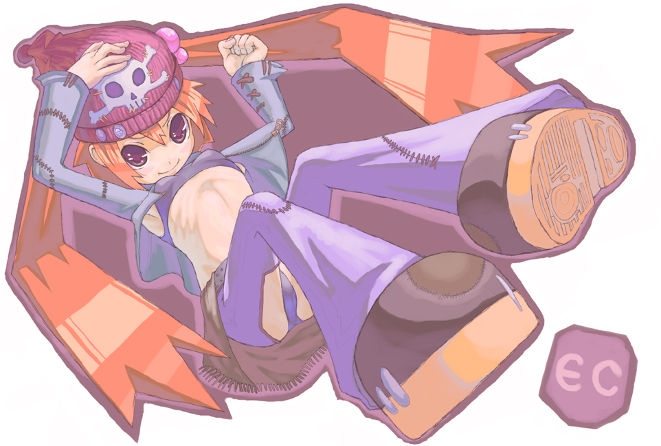 original, tagme, 1girl, female focus, hat, short hair, skull, solo