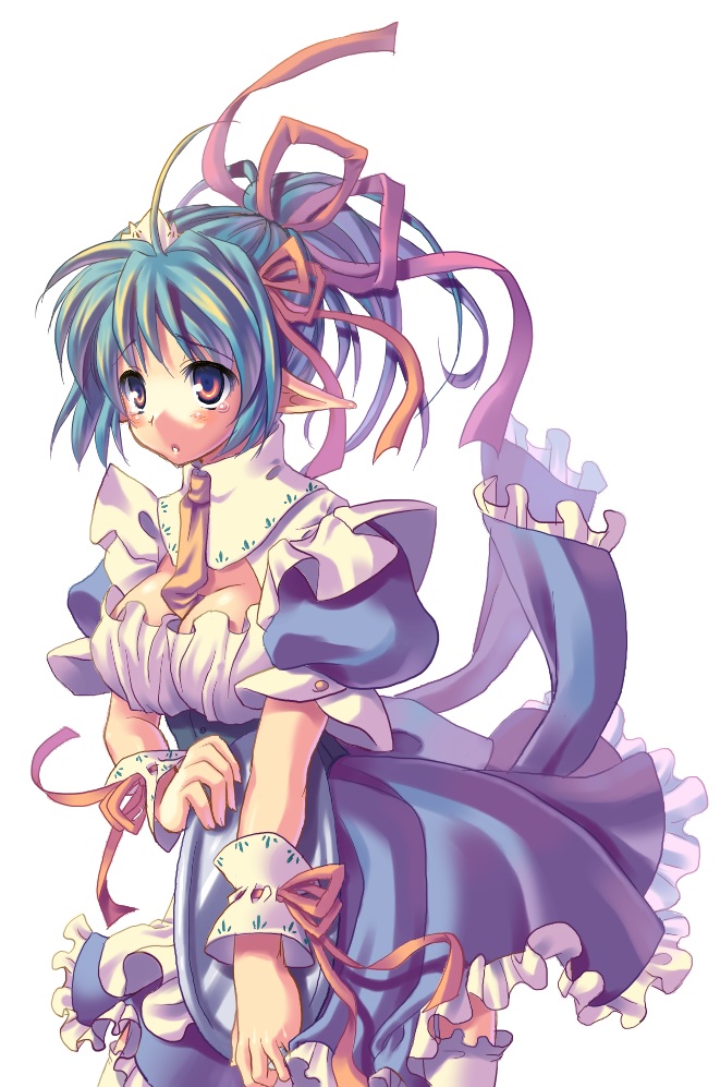 komi zumiko, original, tagme, hair ribbon, ribbon, solo, waitress
