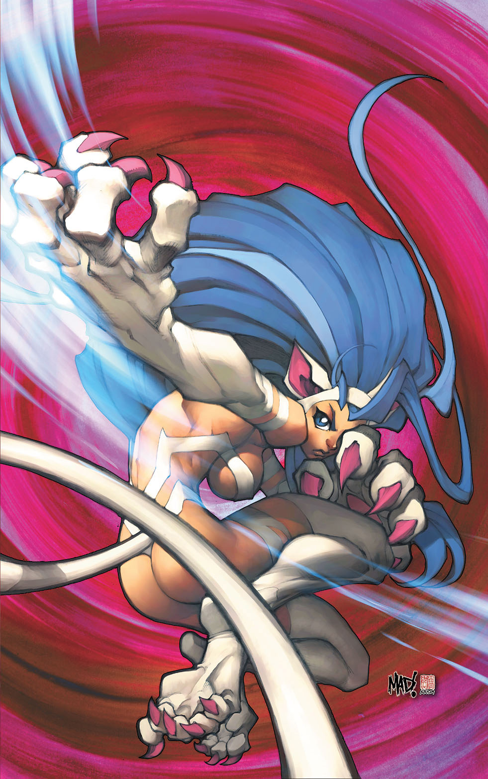 joe madureira, udon entertainment, felicia, capcom, darkstalkers, highres, animal ears, cat ears, udon