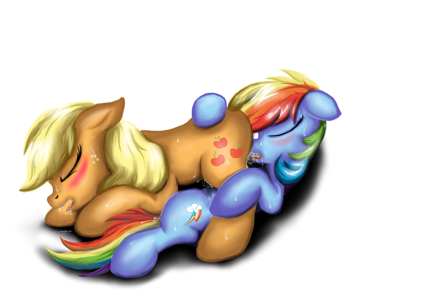 Rule34 – If it exists, there is porn of it / appledash, applejack (mlp), rainbow dash (mlp) / 44655