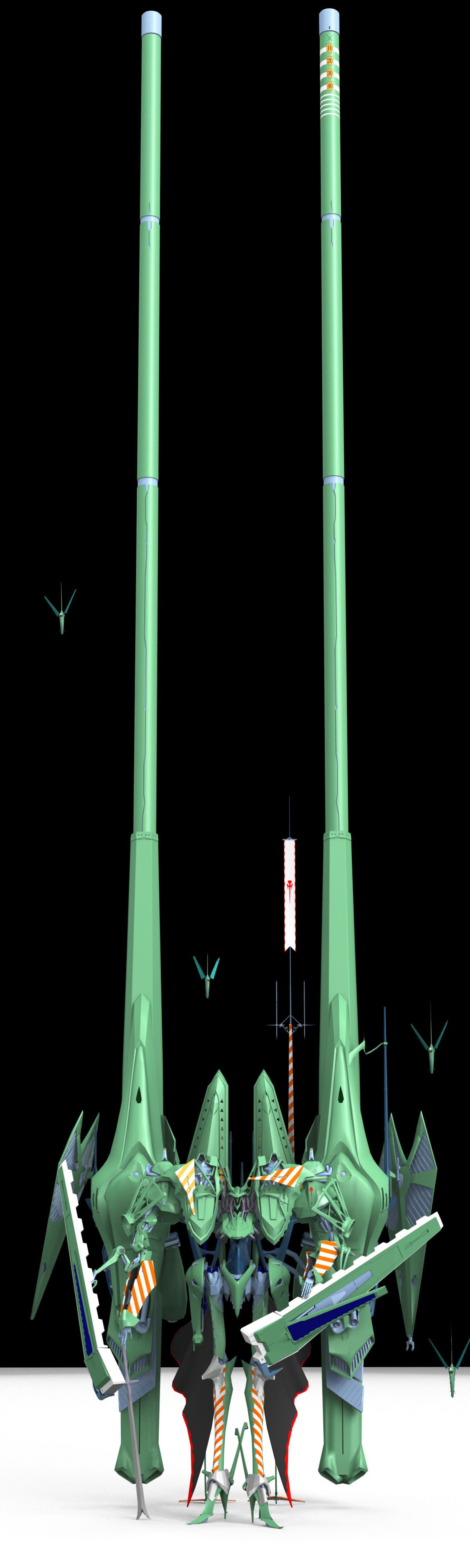 jagd mirage, jagd mirage green left, five star stories, absurdres, highres, long image, tall image, green left, jagt mirage, mecha, mortar headd, robot