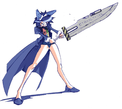 2k-tan, os-tan, lowres, glasses, knife, solo, sword, weapon