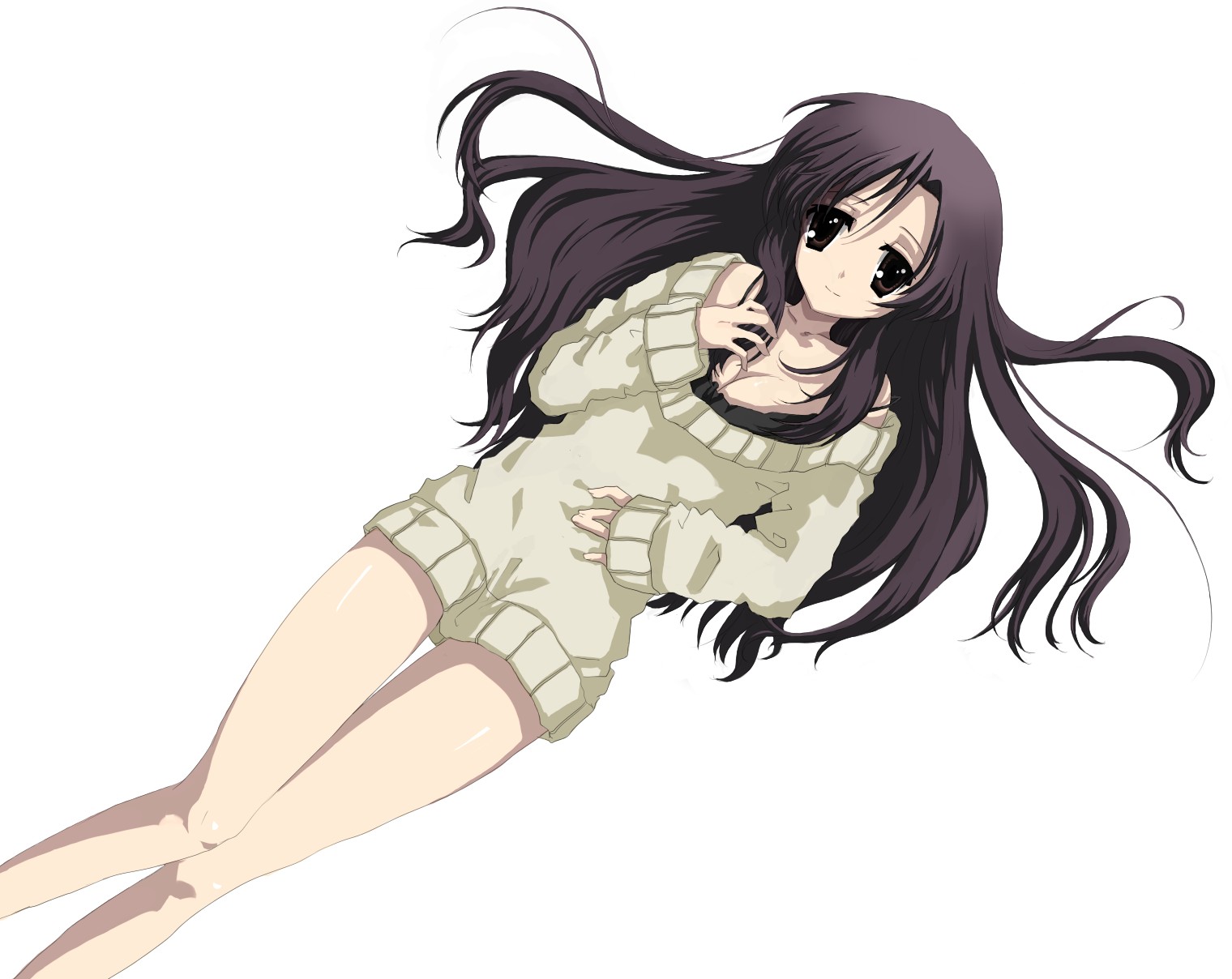 unchi2009, katsura kotonoha, school days, bad id, bad pixiv id, highres, 00s, 1girl, bottomless, female focus, solo, sweater