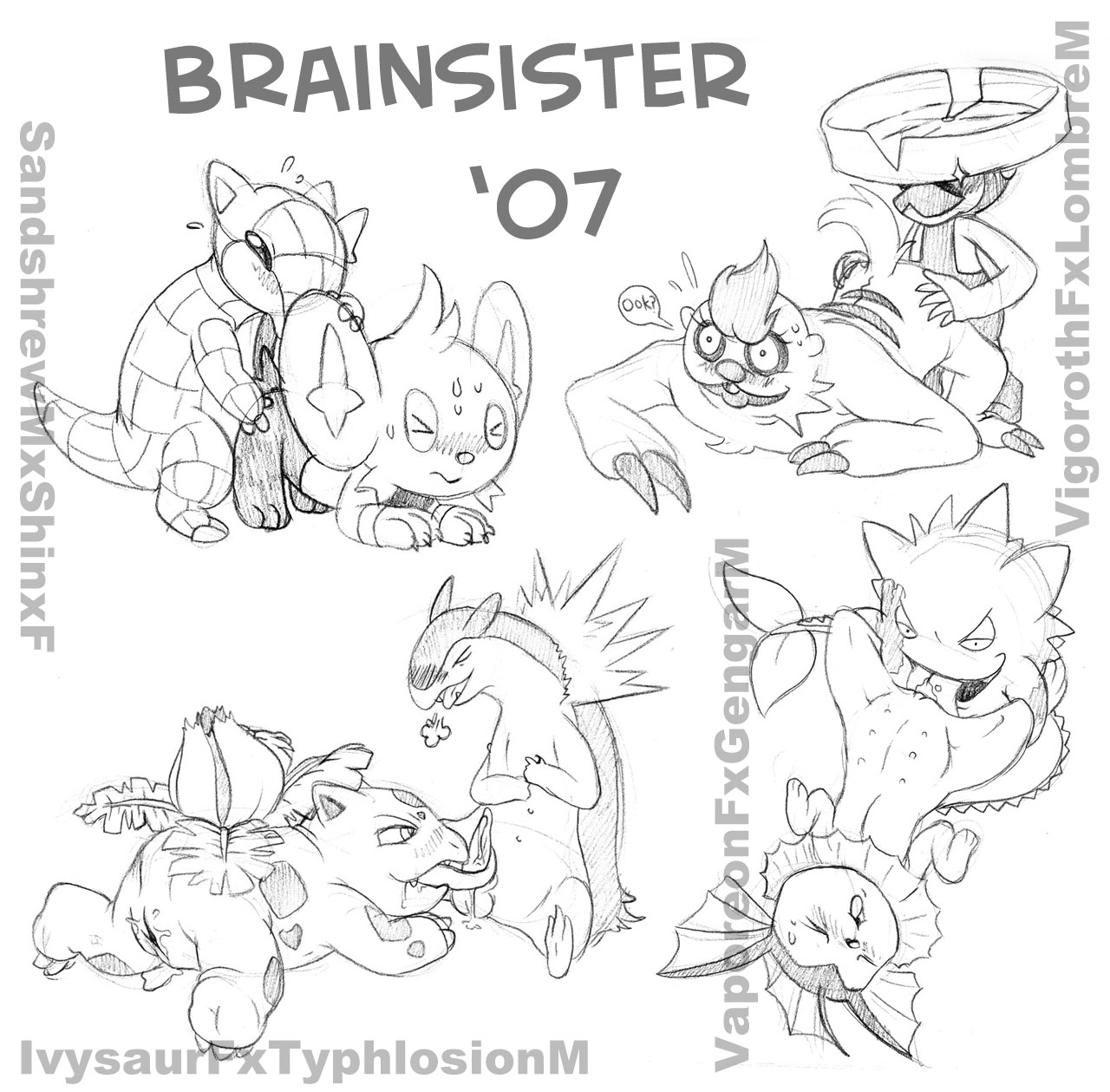 Rule34 – If it exists, there is porn of it / brainsister, gengar, ivysaur, lombre, sandshrew, shinx, typhlosion, vaporeon, vigoroth / 45262