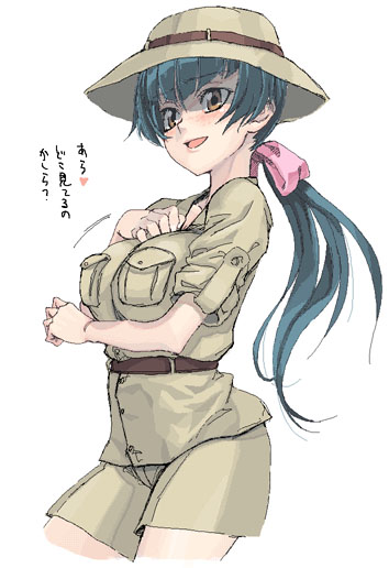 satou atsuki, wang liu mei, gundam, gundam 00, translated, 00s, hat, jacket, safari jacket, solo