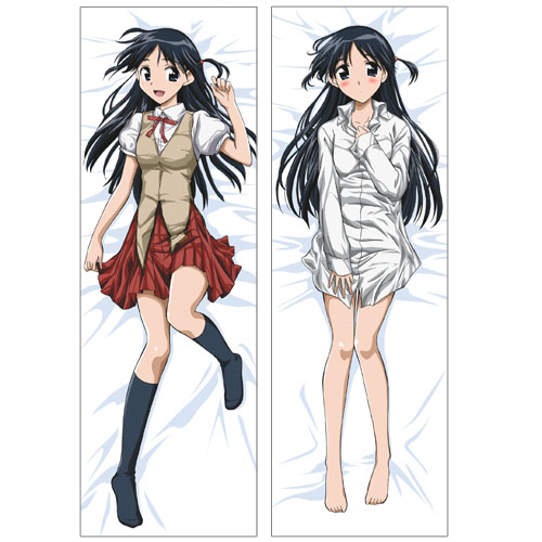 tsukamoto tenma, school rumble, lowres, 00s, 1girl, barefoot, blouse, dakimakura (medium), multiple views, school uniform, shirt, short twintails, twintails