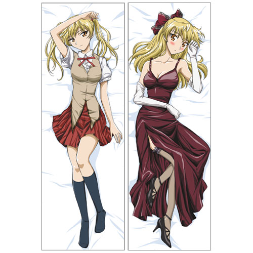sawachika eri, school rumble, lowres, 00s, 1girl, blonde hair, bow, dakimakura (medium), dress, elbow gloves, gloves, legs, long legs, multiple views, school uniform, serafuku, shoes, thighhighs, twintails