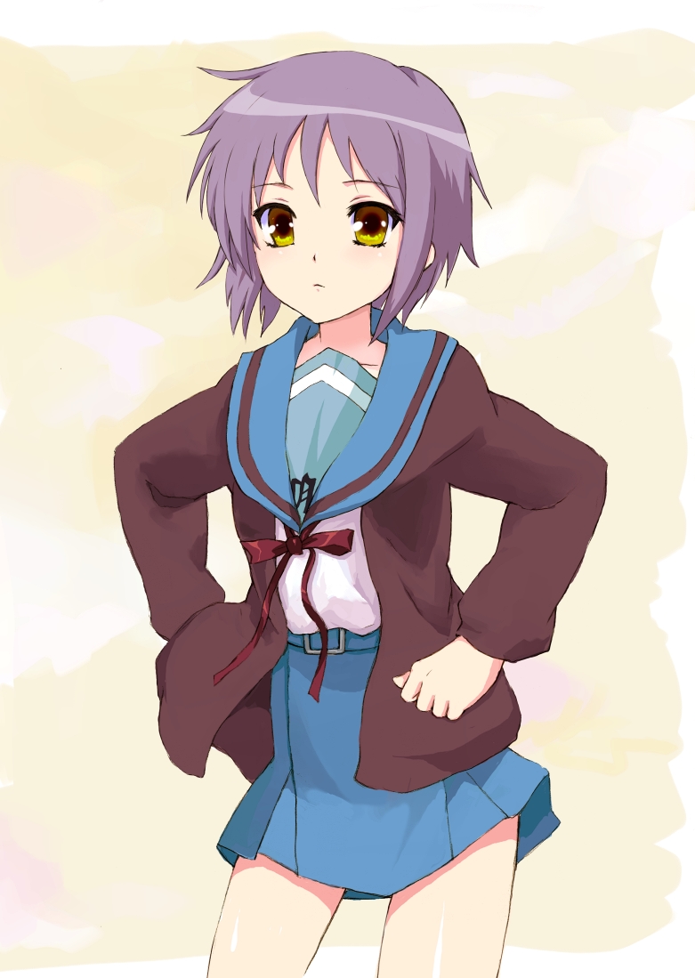 fujikawa daichi, nagato yuki, suzumiya haruhi no yuuutsu, tagme, 00s, cardigan, dancing, solo