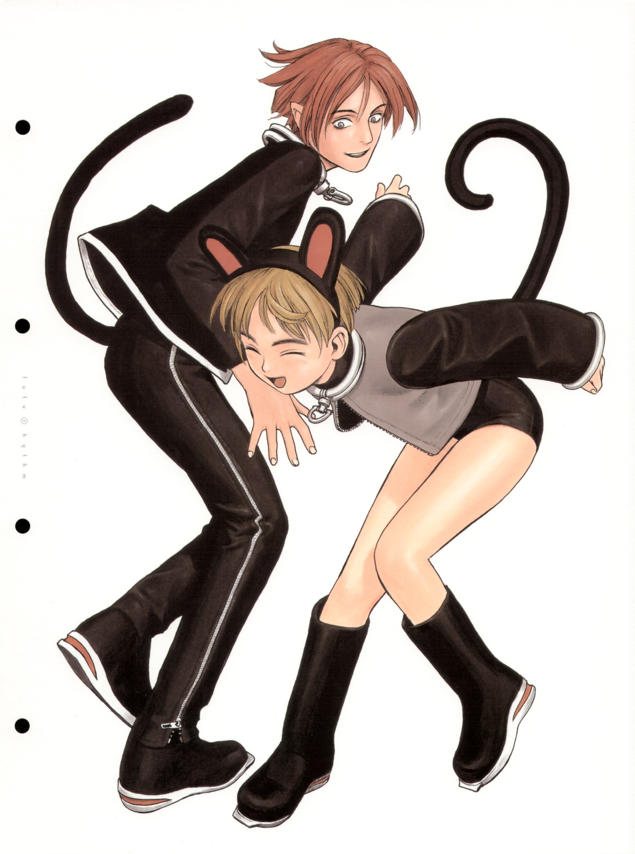 murata range, futurhythm, highres, tagme, animal ears, cat tail, tail